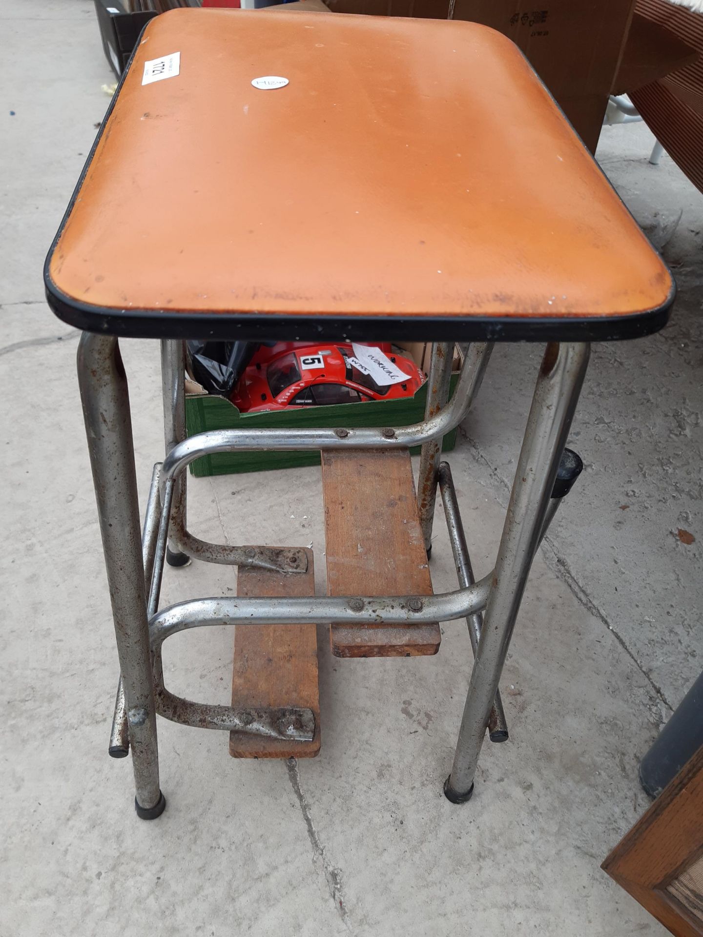 A RETRO ORANGE FOLDING KITCHEN STEP STOOL - Image 2 of 2