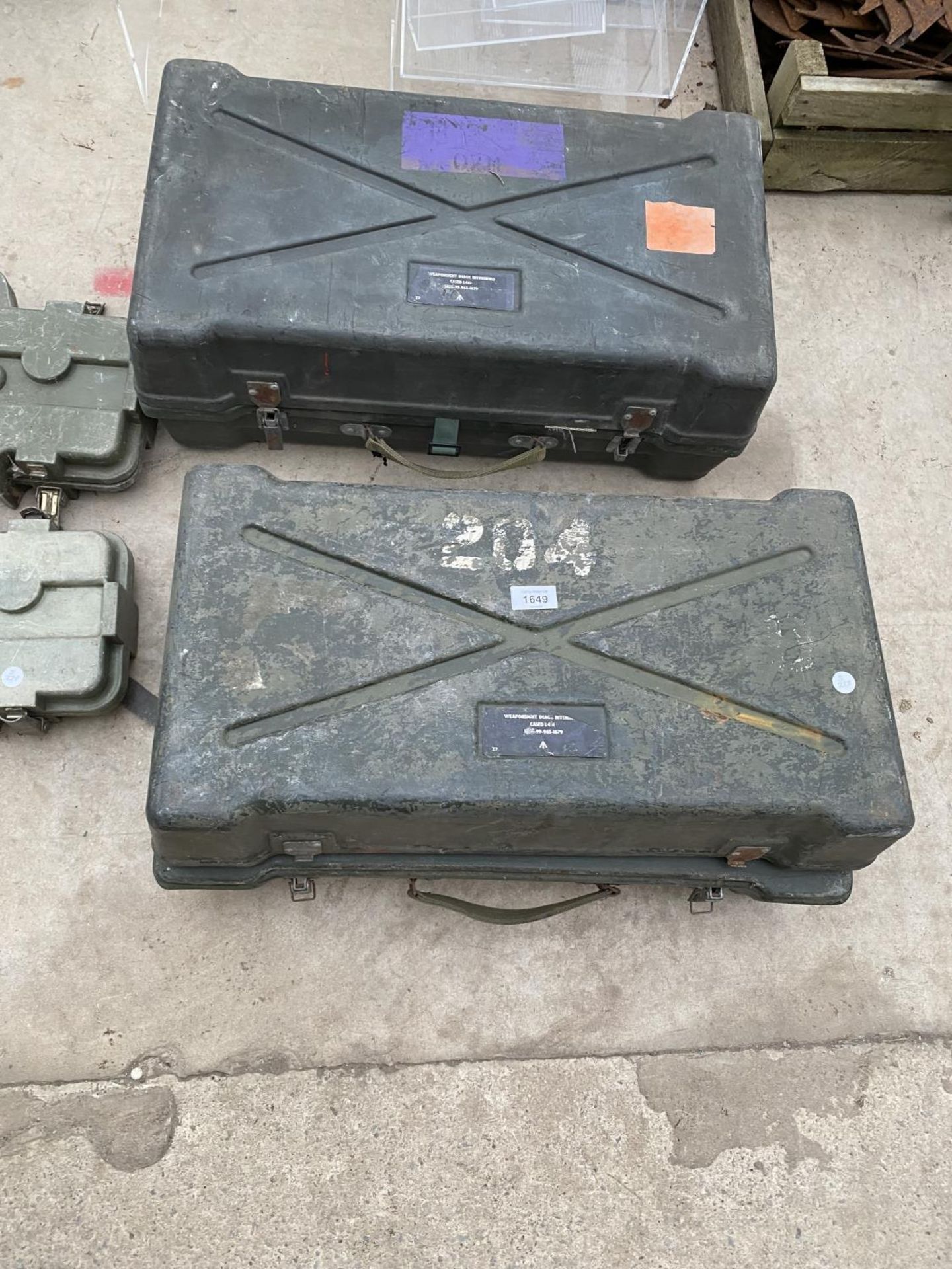TWO VINTAGE MILITARY STORAGE CASES