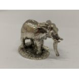 A HALLMARKED SILVER FILLED CAMELOT SILVERWARE LTD ELEPHANT FIGURE