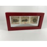 AN ORIENTAL FRAMED ARTIFACT DISPLAY