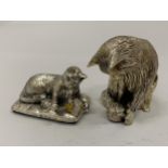 TWO HALLMARKED SILVER FILLED CAMELOT SILVERWARE LTD CAT FIGURES