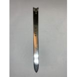 A HALLMARKED LONDON SILVER LETTER OPENER WITH FOX HEAD DESIGN