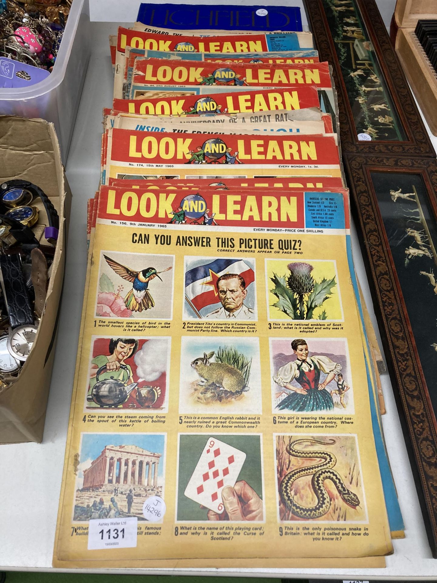 A LARGE QUANTITY OF 1960'S LOOK AND LEARN COMICS PLUS A LICHFIELD BOOK