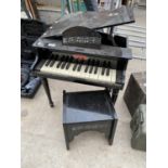 A MINIATURE PIANO AND PIANO STOOL