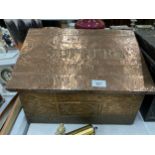 A COPPER SLIPPER BOX