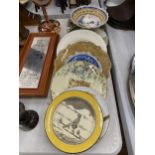 AQUANTITY OF COLLECTABLE PLATES TO INCLUDE ROYAL DOULTON, CABINET PLATES, ETC