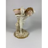 A LATE 19TH CENTURY ROYAL WORCESTER FIGURE OF A BOY HEIGHT 21CM