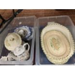 TWO BOXES OF ASSORTED ADAMS CHINA DINNER WARE