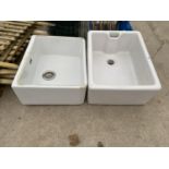 TWO WHITE BELFAST SINKS