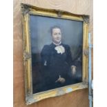 A FRAMED VICTORIAN OIL PAINTING OF A LADY