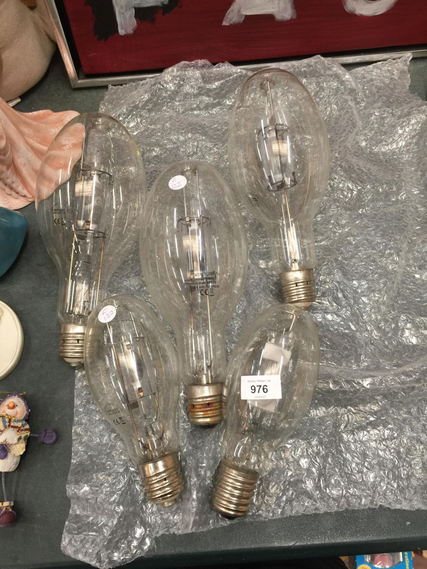 FIVE LARGE INDUSTRIAL LIGHT BULBS