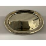 A .925 SILVER STAMPED OVAL TRAY