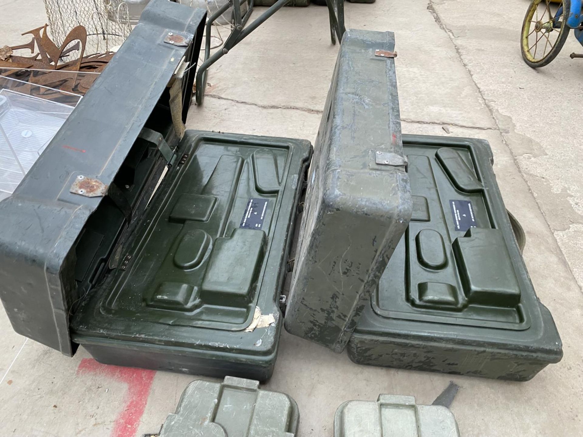 TWO VINTAGE MILITARY STORAGE CASES - Image 3 of 5