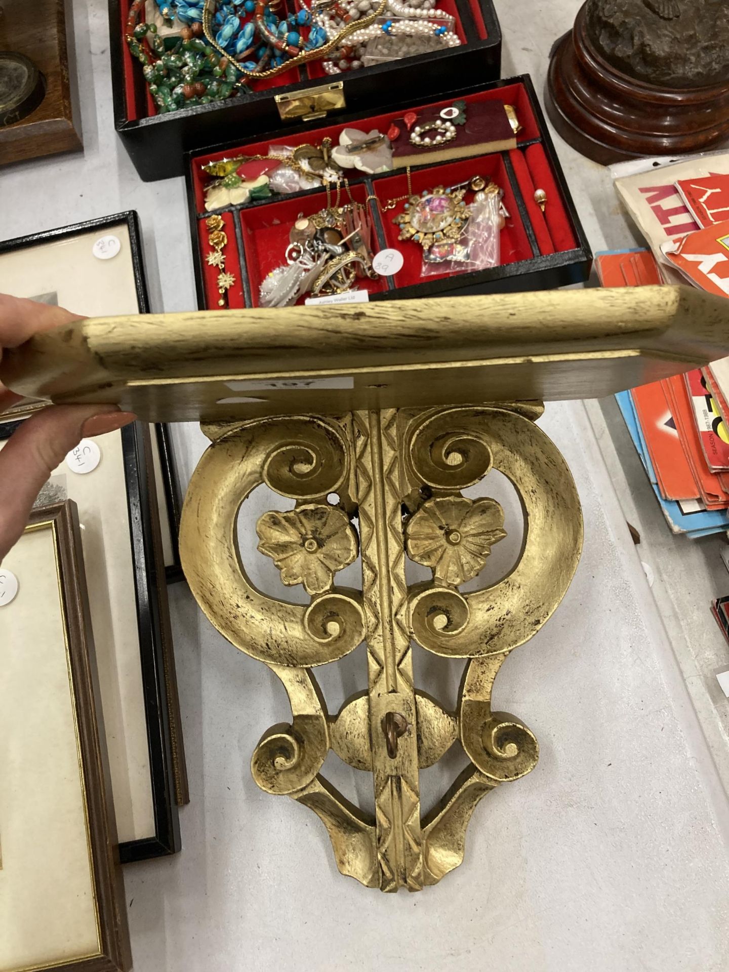 A GILT WALL SCONCE