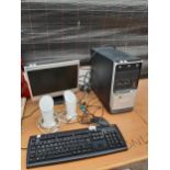 AN ASSORTMENT OF ITEMS TO INCLUDE A COMPUTER TOWER, KEYBOARD AND MONITOR ETC