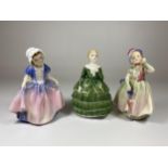 THREE SMALL ROYAL DOULTON FIGURES - BELLE, BABIE & DINKY DO