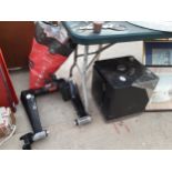 AN ASSORTMENT OF ITEMS TO INCLUDE A GAS STOVE AND AN EXERCISE MACHINE ETC