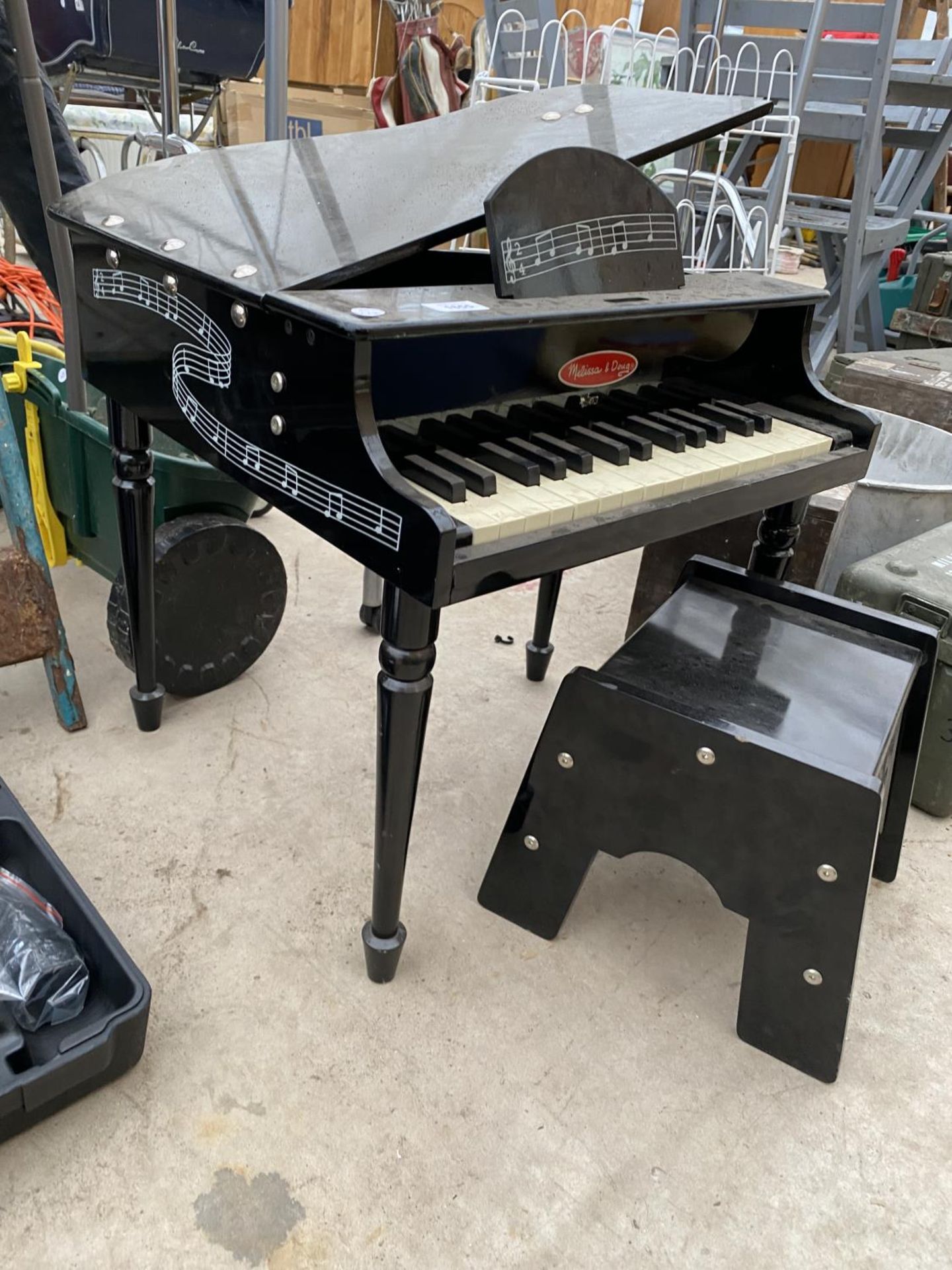 A MINIATURE PIANO AND PIANO STOOL - Image 2 of 2