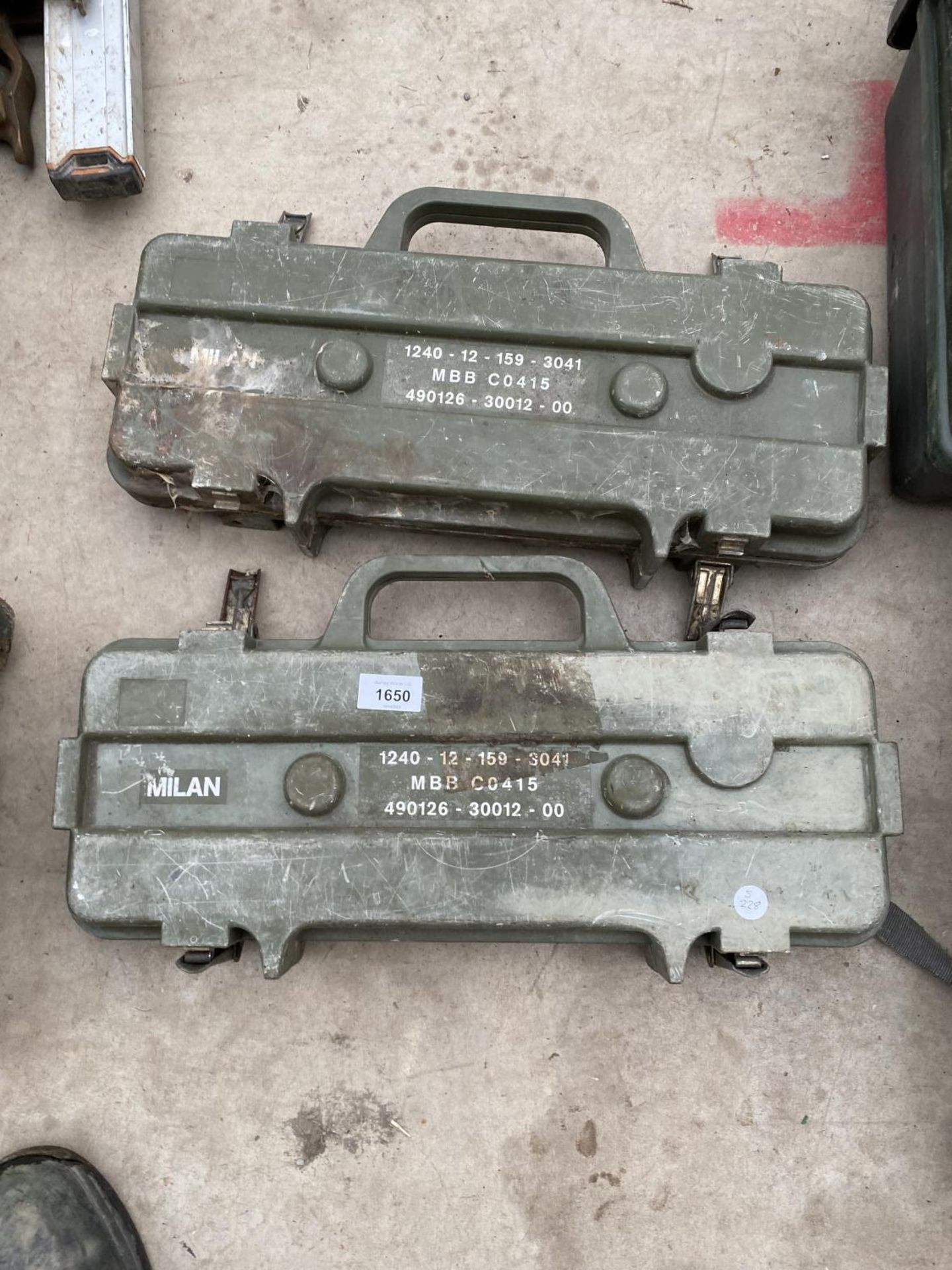 TWO VINTAGE MILITARY STORAGE CASES