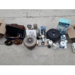 AN ASSORTMENT OF ITEMS TO INCLUDE BRIEFCASES AND COOKING POTS ETC