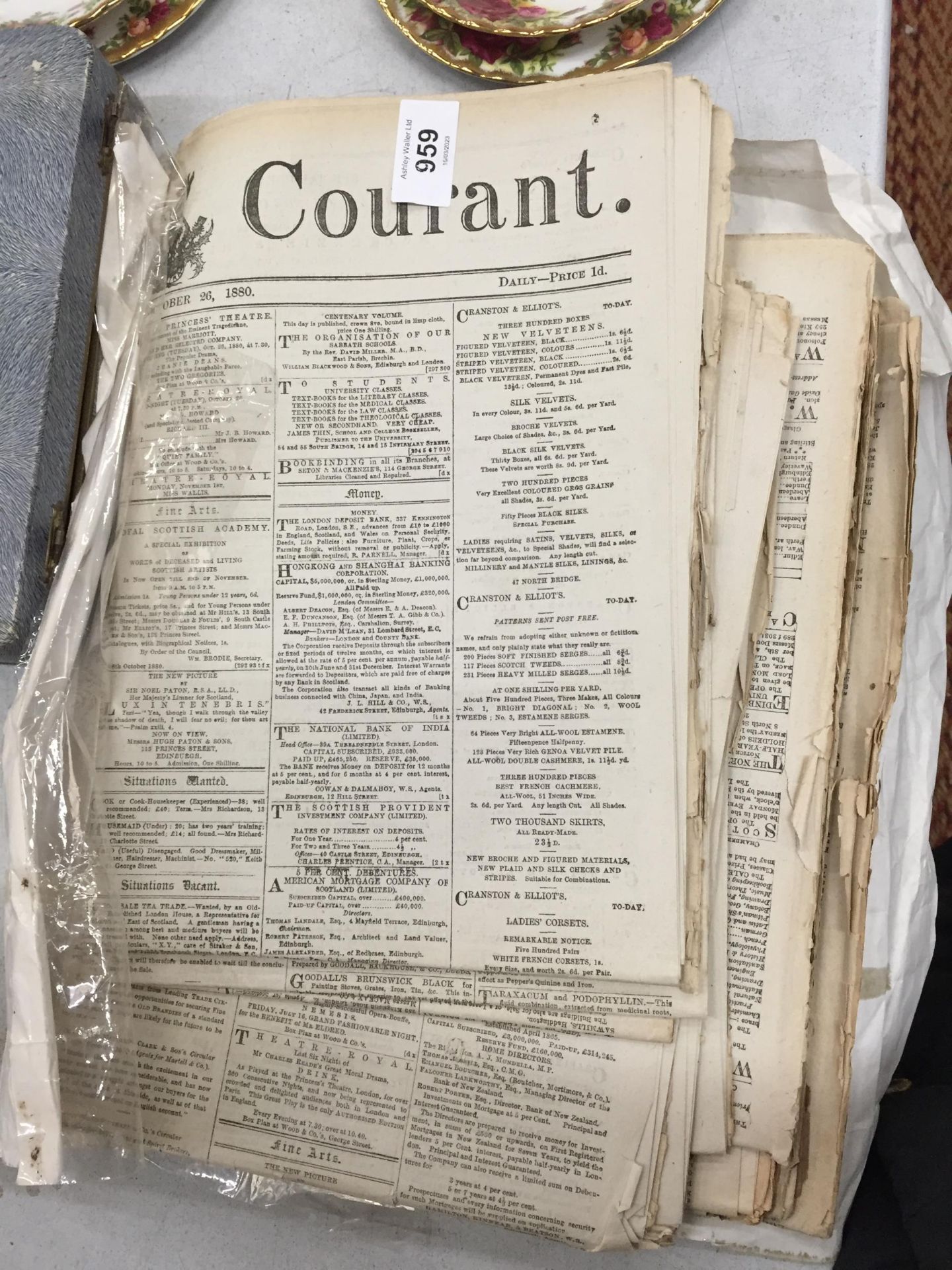 A QUANTITY OF EDINBURGH NEWSPAPERS DATED 1880'S