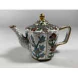 A SMALL CLOISONNE TEAPOT HEIGHT 8CM