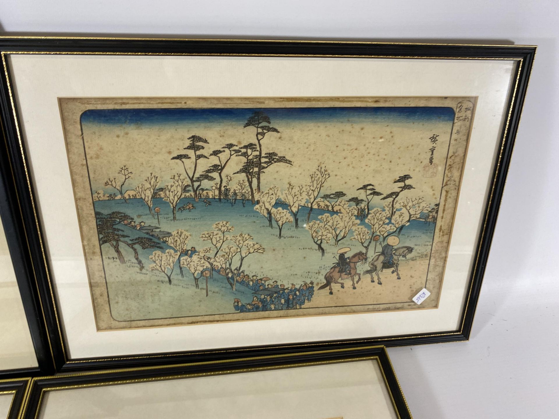 A GROUP OF FOUR HIROSHIGE JAPANESE WOODBLOCK PRINTS, LARGEST 52 X 37CM - Image 4 of 7