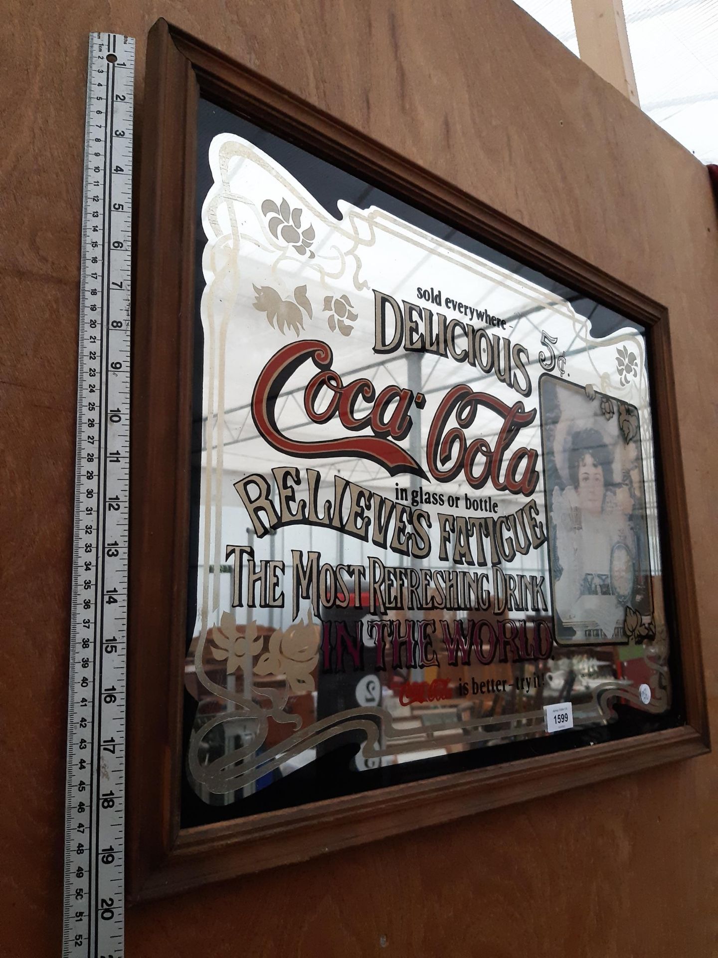 A 'COCA-COLA' PUB ADVERTISING MIRROR - Image 2 of 2