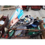 AN ASSORTMENT OF HOUSEHOLD CLEARANCE ITEMS TO INCLUDE A BED WARMING PAN AND MAGAZINES ETC