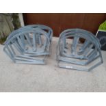 FOURTEEN GALVANISED FAIRGROUND SWING SEATS