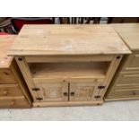 A MEXICAN PINE TV STAND, 32" WIDE