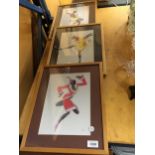 THREE PAUL COLIN BRIGHTLY COLOURED PRINTS OF DANCING LADIES