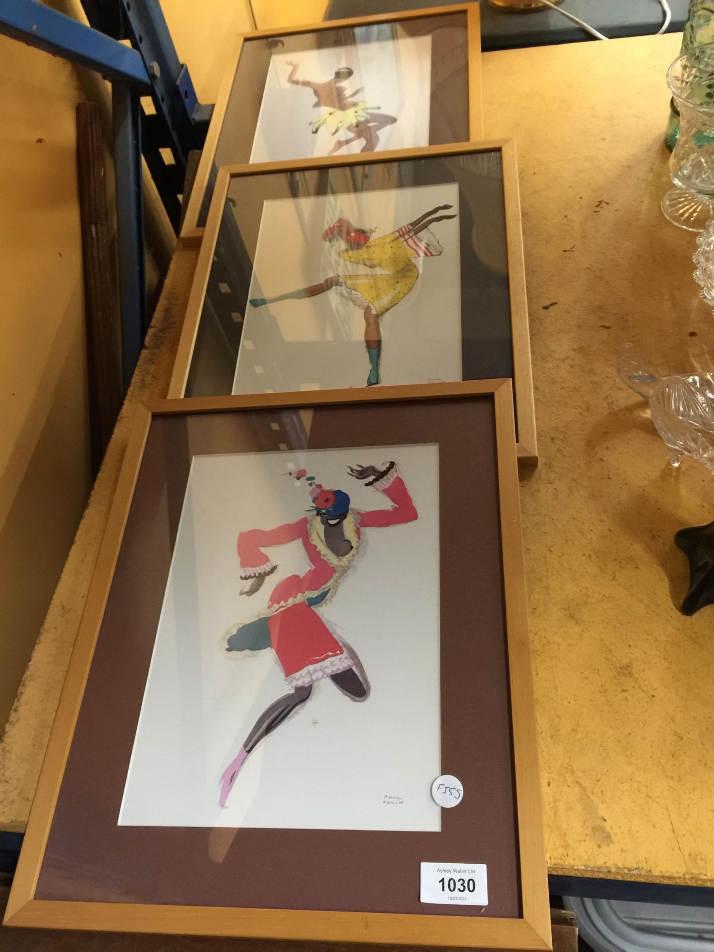 THREE PAUL COLIN BRIGHTLY COLOURED PRINTS OF DANCING LADIES