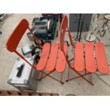 TWO METAL FOLDING BISTRO CHAIRS