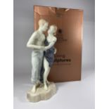 A BOXED ROYAL WORCESTER 'LIVING SCULPTURES' MATTE LIMITED EDITION - 25/250 -FIGURES OF LOVERS HEIGHT