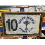 A FRAMED BELL'S SCOTCH RYDER CUP FLAG - HOLE 10