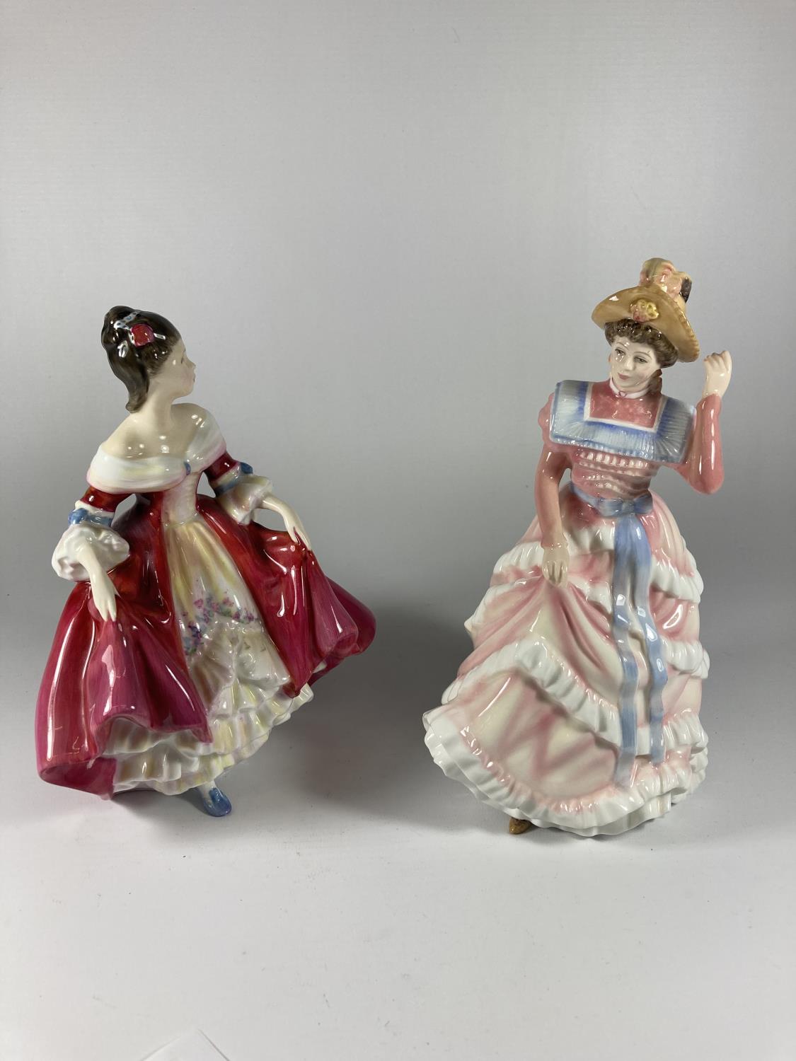 TWO DOULTON LADY FIGURINES TO INCLUDE A MICHAEL DOULTON EXCLUSIVE SHARON AND SOUTHERN BELLE