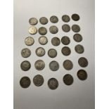 THIRTY SILVER THREE PENCE PIECES