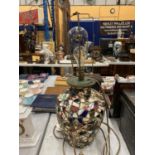 A LARGE 'MOSAIC' TABLE LAMP BASE HEIGHT 33CM