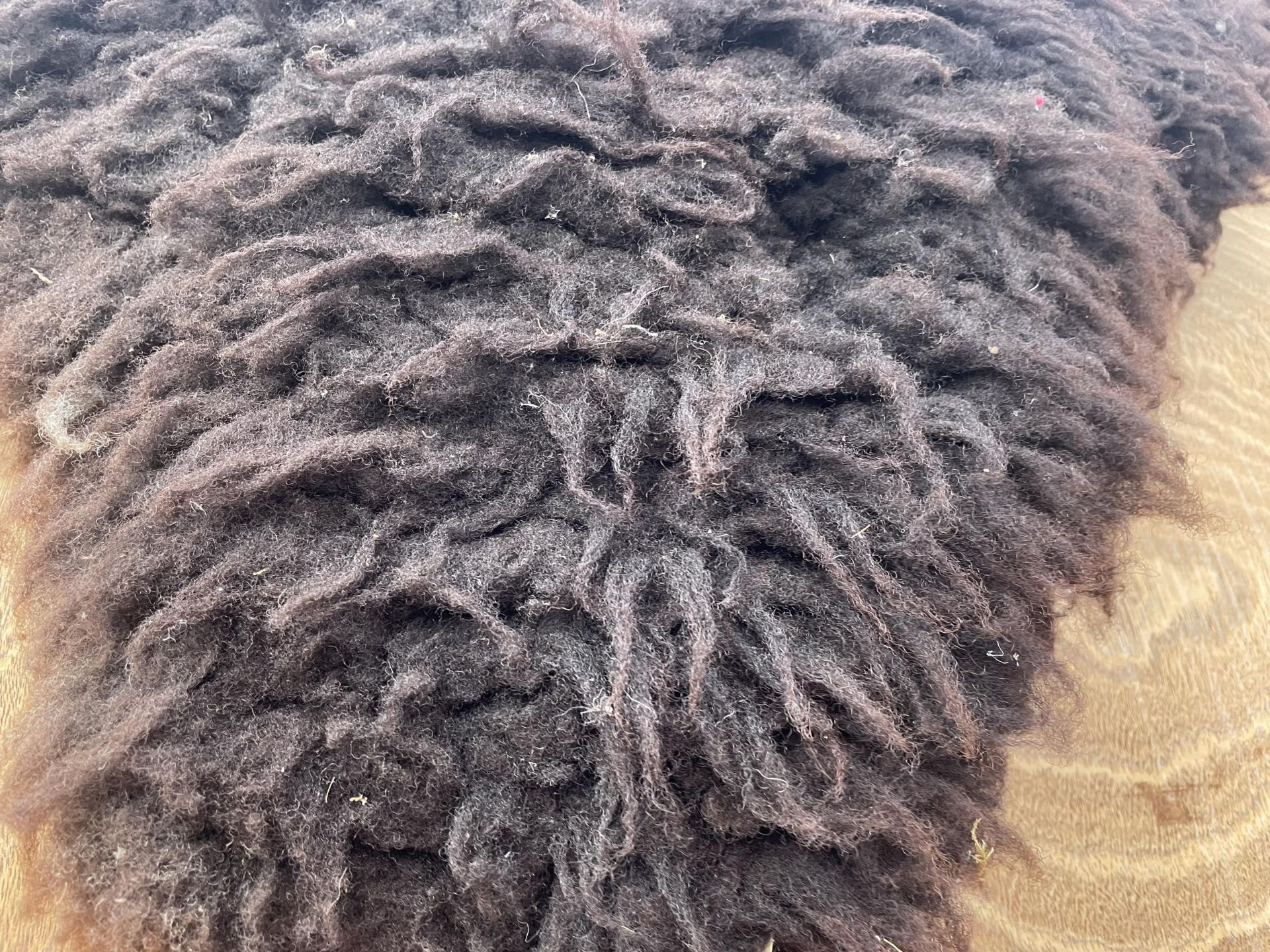 TWO SMALL BROWN SHEEP SKIN STYLE RUGS - Image 2 of 3
