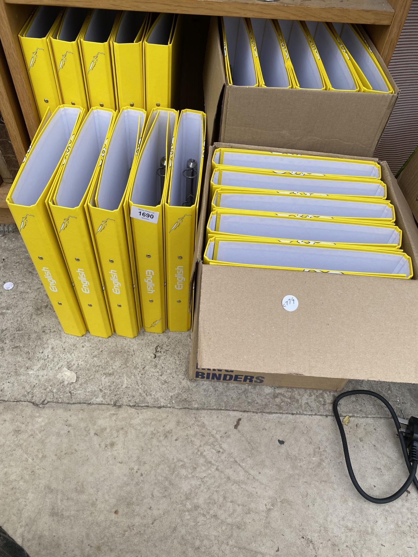 A LARGE QUANTITY OF YELLOW LEVER ARCH FILES