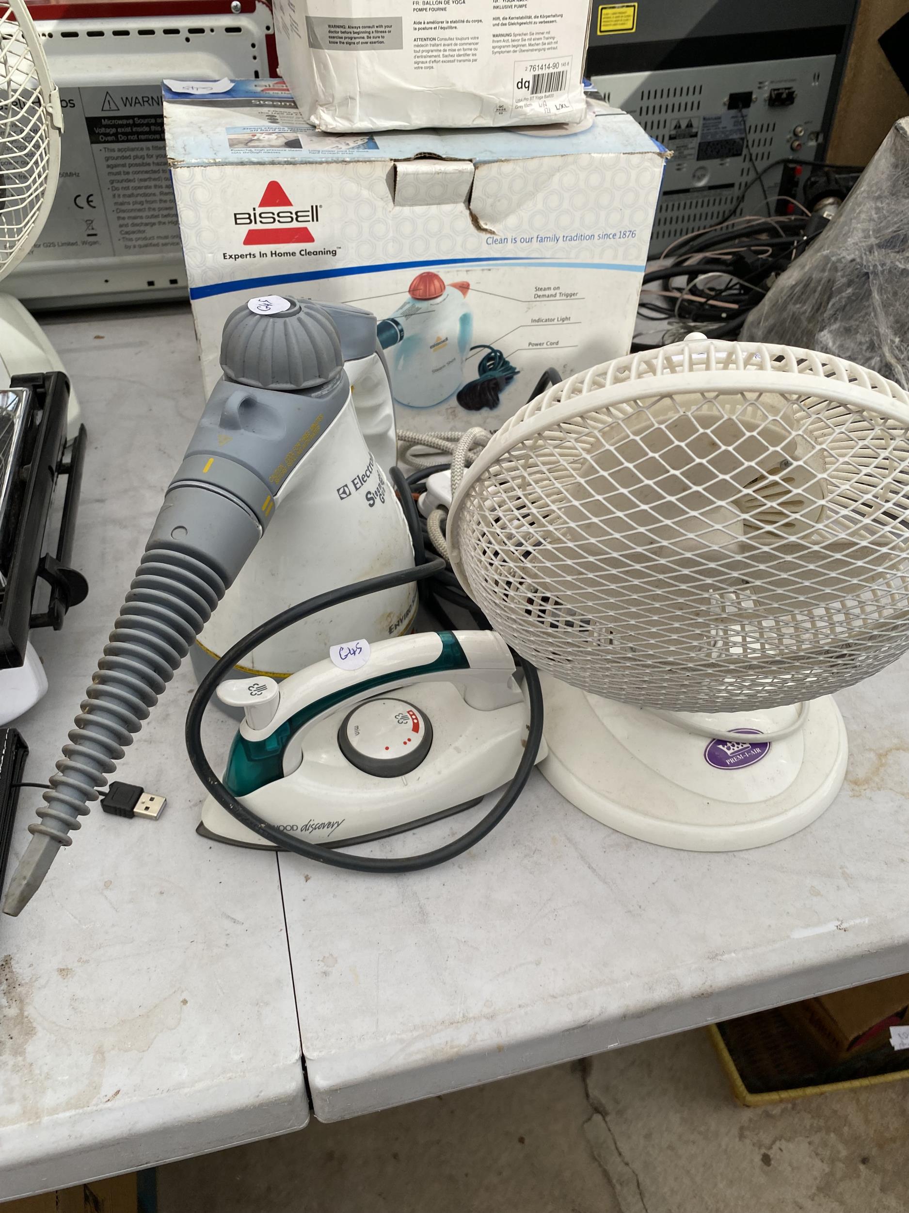 AN ASSORTMENT OF ITEMS TO INCLUDE A BISELL STEAM GUN AND AN EXERCISE BALL ETC - Image 2 of 3