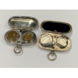 TWO SILVER PLATED DOUBLE SOVEREIGN CASES