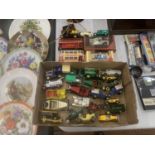 A QUANTITY OF VINTAGE VANS AND CARS BY LLEDO, MATCHBOX, ETC