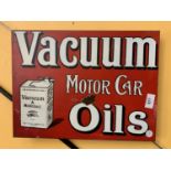 A VACUUM MOTOR CAR OILS METAL SIGN