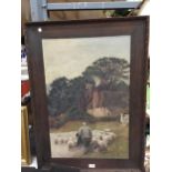 A LARGE VICTORIAN OIL PAINTING "COMING HOME" 68 x 93 CM