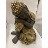 A LARGE GILT DESIGN BUDDHA MODEL, HEIGHT 48CM