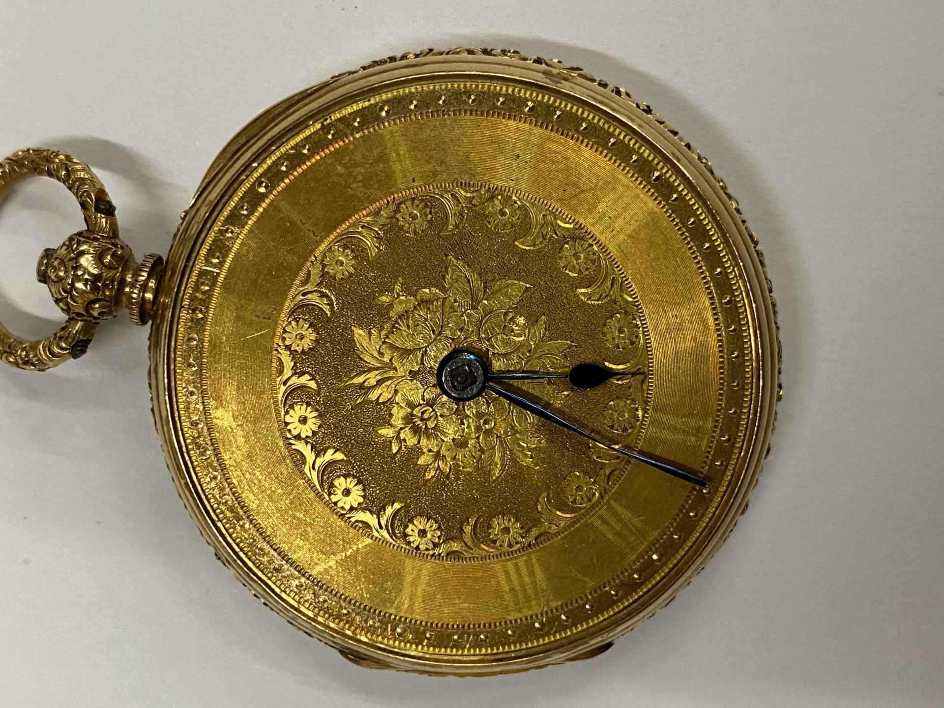 A GOLDSMITHS ALLIANCE, CORNHILL, LONDON 18CT YELLOW GOLD POCKET WATCH, GROSS WEIGHT 62G (MISSING - Image 2 of 6
