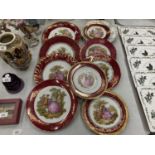 A QUANTITY OF LIMOGES CABINET PLATES - 10 IN TOTAL
