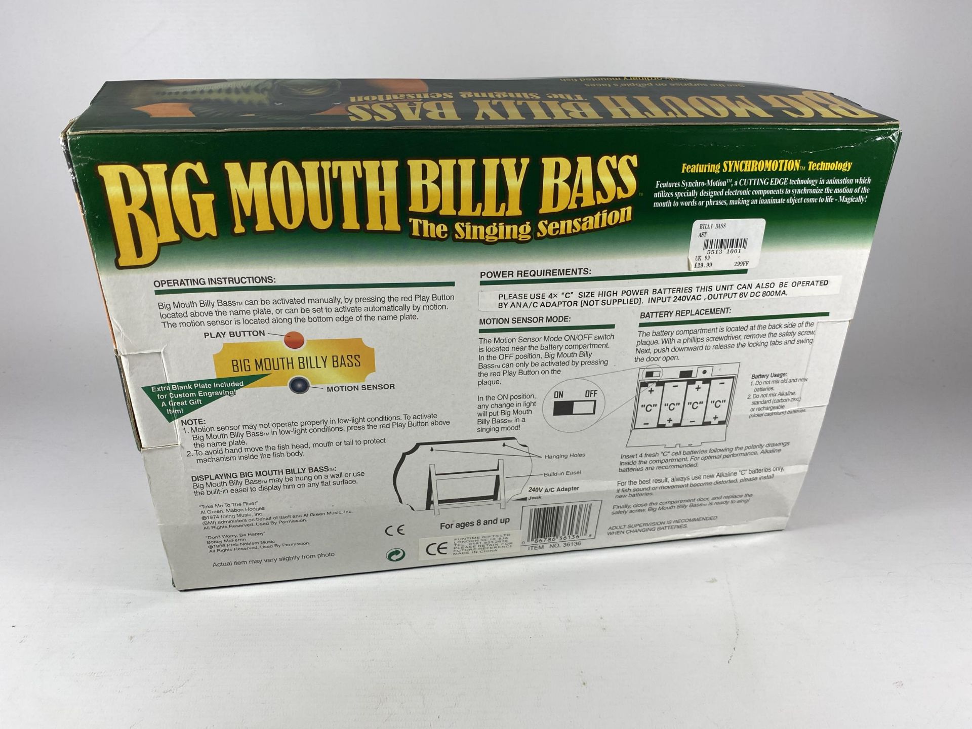 A BOXED RETRO BIG MOUTH BILLY BASS THE SINGING SENSATION - Image 2 of 3